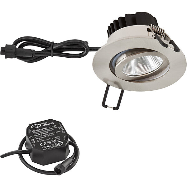 EVN-Lichttechnik P-LED Einbauleuchte 230V 3000K Edelstahl PC650N91302